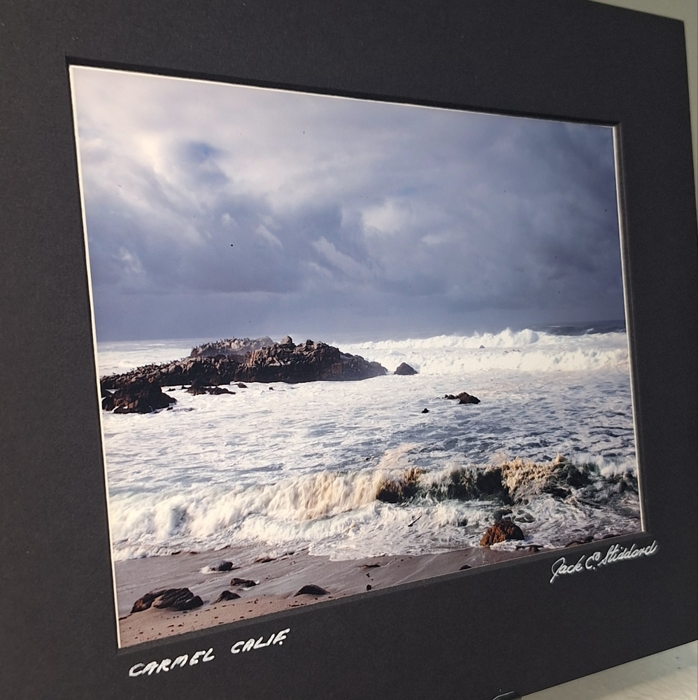 Pebble Beach Surf Waves Art Photo By Jack E. Stiddard 5x7 Photo 8x10 Mat